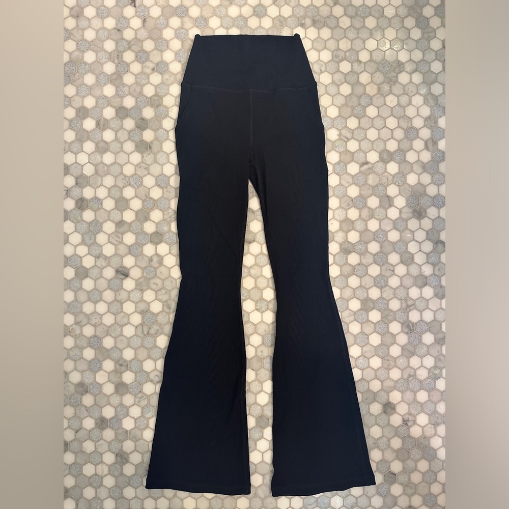 Aerie High Waisted Ribbed Flare Legging